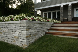 Beaconsfield Home's Retaining wall and Brazilion Walnut Stairs